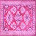 Square Geometric Pink Traditional Rug, tr3023pnk