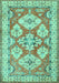 Geometric Turquoise Traditional Rug, tr3023turq