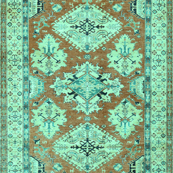 Geometric Turquoise Traditional Rug, tr3023turq