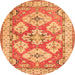 Square Geometric Orange Traditional Rug, tr3023org