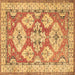 Square Machine Washable Geometric Brown Traditional Rug, wshtr3023brn