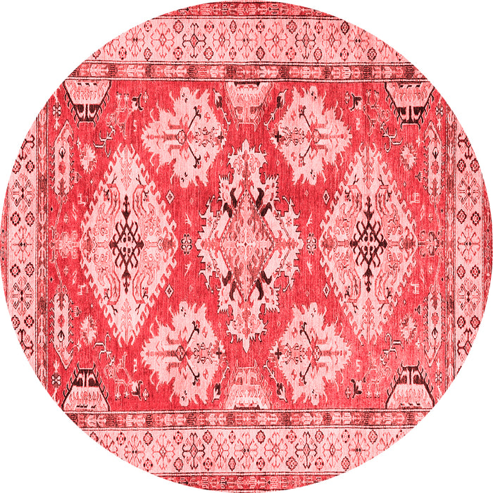 Machine Washable Geometric Red Traditional Rug, wshtr3023red