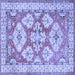 Square Geometric Blue Traditional Rug, tr3023blu