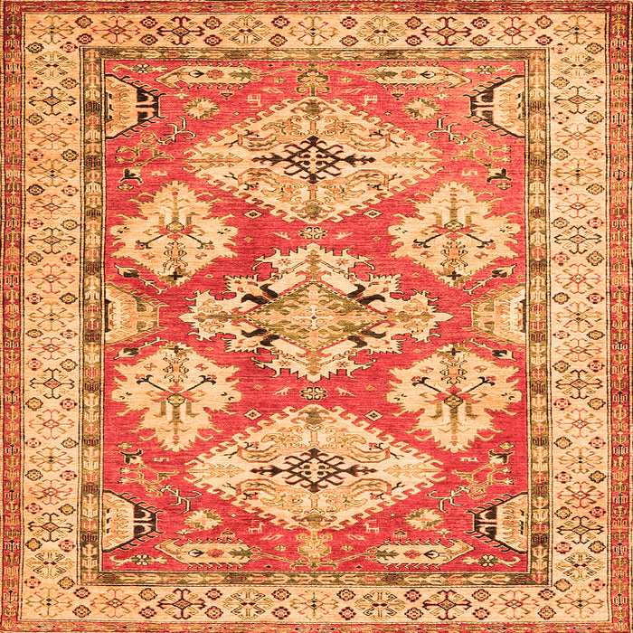 Serging Thickness of Geometric Orange Traditional Rug, tr3023org