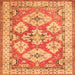 Serging Thickness of Geometric Orange Traditional Rug, tr3023org