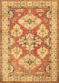 Geometric Brown Traditional Rug, tr3023brn