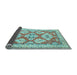 Sideview of Geometric Light Blue Traditional Rug, tr3023lblu