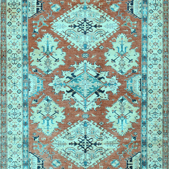 Geometric Light Blue Traditional Rug, tr3023lblu