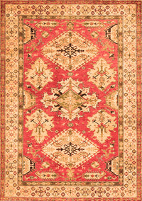 Geometric Orange Traditional Rug, tr3023org