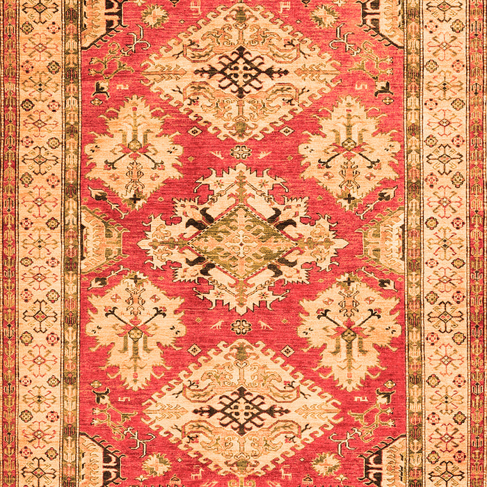 Geometric Orange Traditional Rug, tr3023org