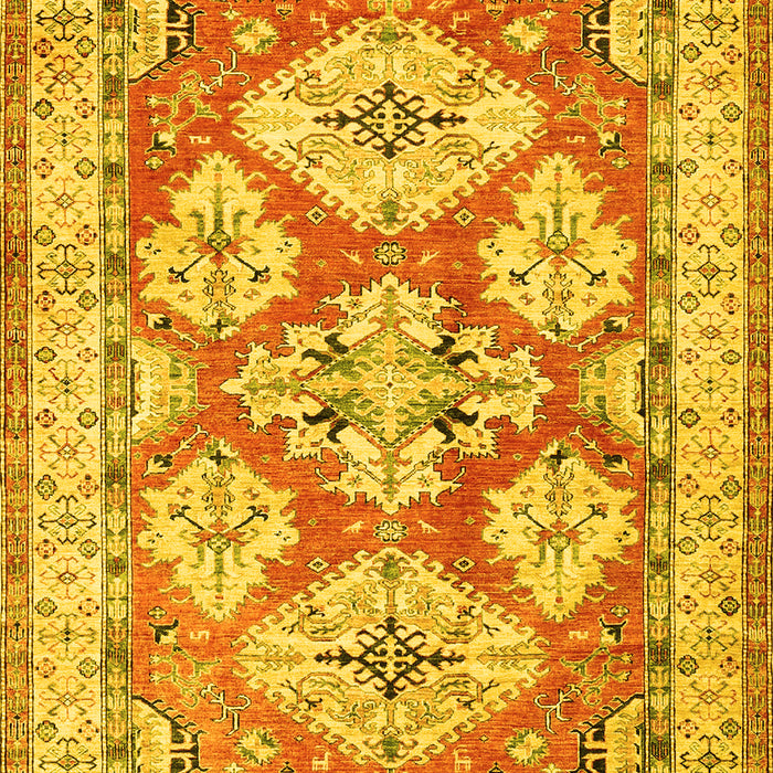 Geometric Yellow Traditional Rug, tr3023yw