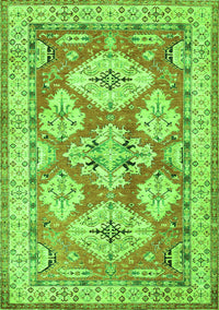 Geometric Green Traditional Rug, tr3023grn