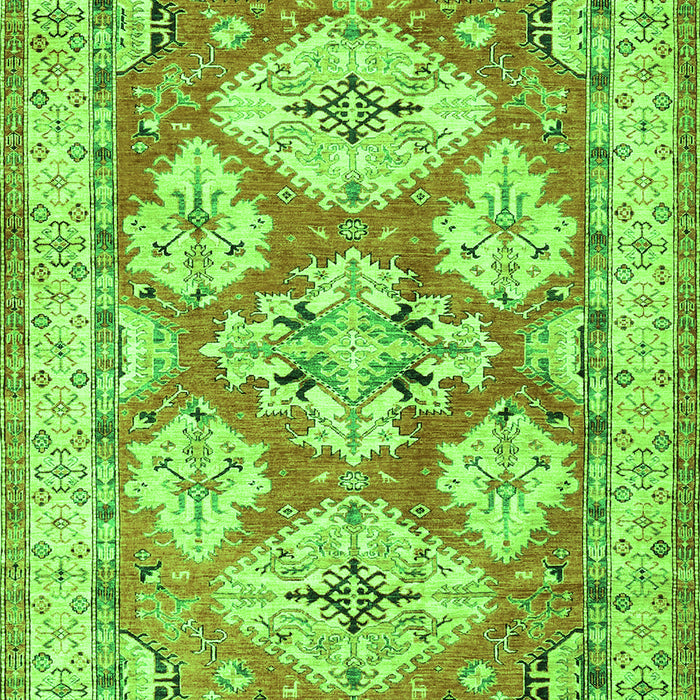 Geometric Green Traditional Rug, tr3023grn