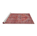 Sideview of Machine Washable Traditional Dusty Pink Rug, wshtr3024