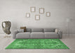 Machine Washable Persian Emerald Green Traditional Area Rugs in a Living Room,, wshtr3024emgrn