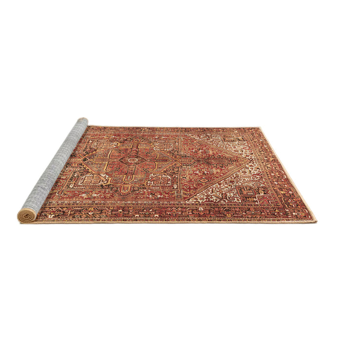 Sideview of Machine Washable Persian Brown Traditional Rug, wshtr3024brn