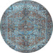 Round Persian Light Blue Traditional Rug, tr3024lblu