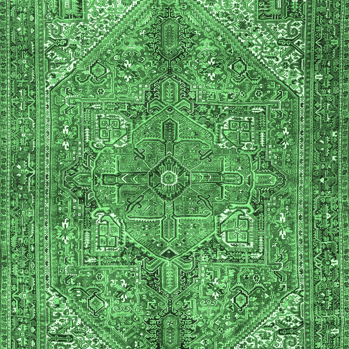 Machine Washable Persian Emerald Green Traditional Area Rugs, wshtr3024emgrn