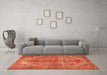 Machine Washable Persian Orange Traditional Area Rugs in a Living Room, wshtr3024org