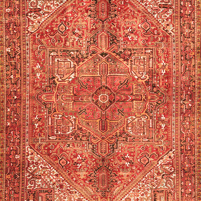 Serging Thickness of Machine Washable Persian Orange Traditional Area Rugs, wshtr3024org