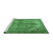 Sideview of Machine Washable Persian Emerald Green Traditional Area Rugs, wshtr3024emgrn