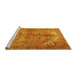 Sideview of Machine Washable Persian Yellow Traditional Rug, wshtr3024yw