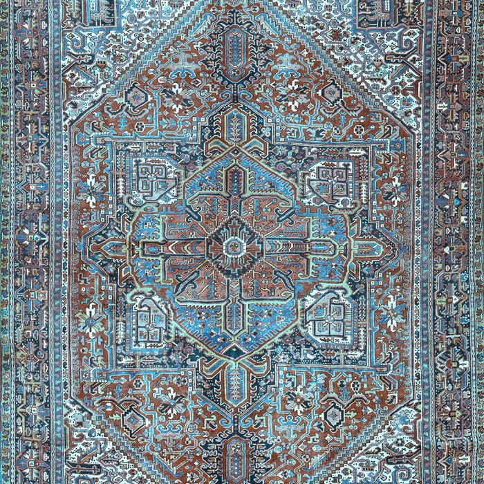 Machine Washable Persian Light Blue Traditional Rug, wshtr3024lblu