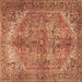 Square Persian Brown Traditional Rug, tr3024brn