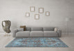 Machine Washable Persian Light Blue Traditional Rug in a Living Room, wshtr3024lblu