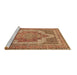 Sideview of Machine Washable Medallion Brown Traditional Rug, wshtr3025brn