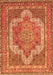 Serging Thickness of Machine Washable Medallion Orange Traditional Area Rugs, wshtr3025org