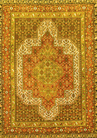 Medallion Yellow Traditional Rug, tr3025yw