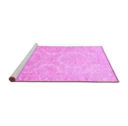 Sideview of Machine Washable Persian Purple Traditional Area Rugs, wshtr3026pur