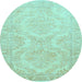 Round Persian Light Blue Traditional Rug, tr3026lblu