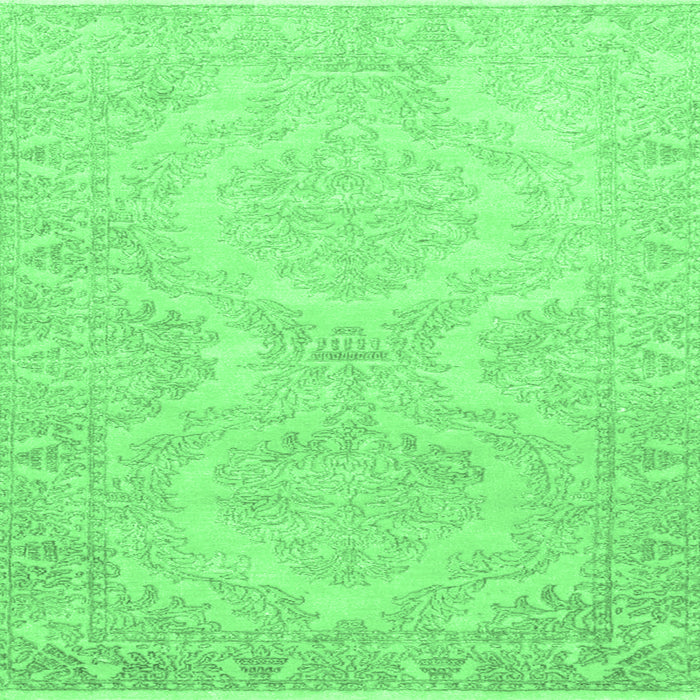 Square Machine Washable Persian Emerald Green Traditional Area Rugs, wshtr3026emgrn