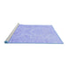 Sideview of Machine Washable Persian Blue Traditional Rug, wshtr3026blu