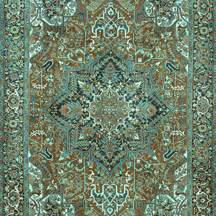 Machine Washable Persian Turquoise Traditional Area Rugs, wshtr3027turq