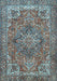 Machine Washable Persian Light Blue Traditional Rug, wshtr3027lblu