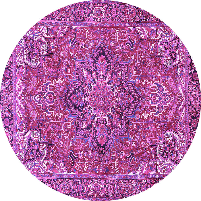 Round Persian Purple Traditional Rug, tr3027pur