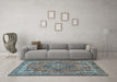 Machine Washable Persian Light Blue Traditional Rug in a Living Room, wshtr3027lblu