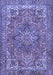 Machine Washable Persian Blue Traditional Rug, wshtr3027blu