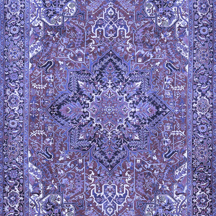 Machine Washable Persian Blue Traditional Rug, wshtr3027blu