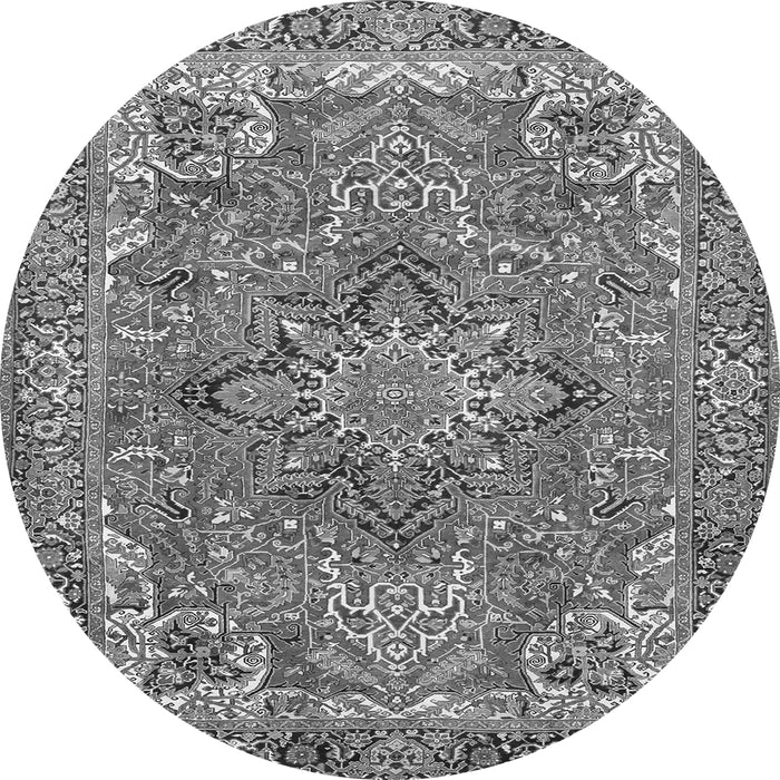 Machine Washable Persian Gray Traditional Rug, wshtr3027gry