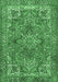 Machine Washable Persian Emerald Green Traditional Area Rugs, wshtr3027emgrn