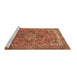 Sideview of Machine Washable Persian Brown Traditional Rug, wshtr3027brn