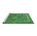 Sideview of Machine Washable Persian Emerald Green Traditional Area Rugs, wshtr3027emgrn