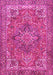 Machine Washable Persian Pink Traditional Rug, wshtr3027pnk