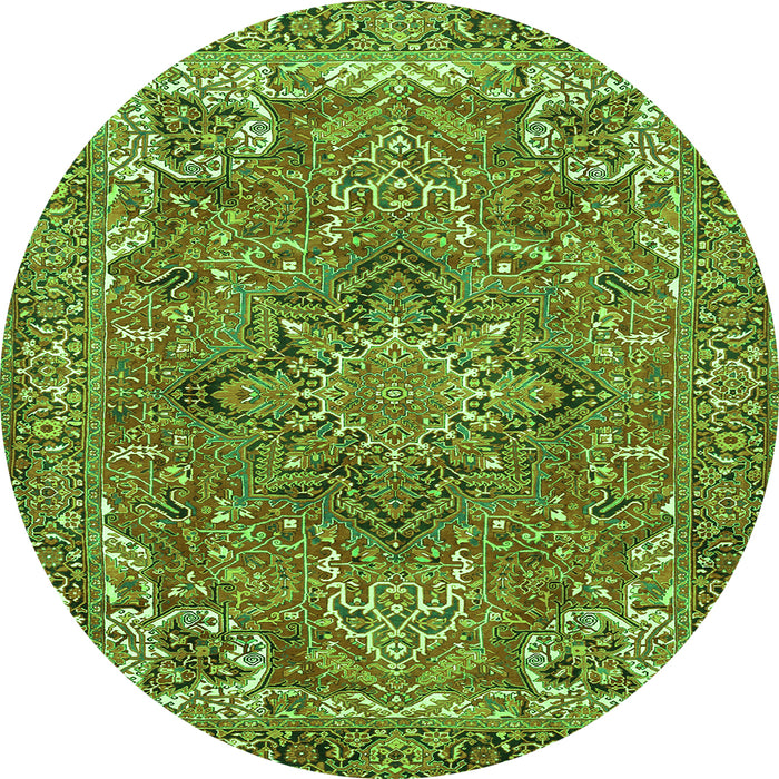 Machine Washable Persian Green Traditional Area Rugs, wshtr3027grn