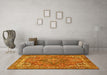 Machine Washable Persian Yellow Traditional Rug in a Living Room, wshtr3027yw