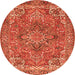 Machine Washable Persian Orange Traditional Area Rugs, wshtr3027org